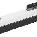 Danpoo 16-Inch Wall Shelf, Clear Tempered Glass with Matte Black Aluminum Frame  Sleek Floating Bathroom Organizer