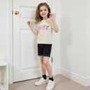 Back to School Clothes Girls Boys School Shirts Short Sleeve Letter Print 2T 3T 4T 5T 6T 7T Girls Boys Tops (Khaki, 4-5 Years) (Beige)