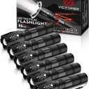 Victoper LED Flashlight 6 Pack, Bright 2000 Lumens Tactical Flashlights High Lumens with 5 Modes, Waterproof Focus Zoom Flash Light, Portable Flashlight for Camping Hiking Outdoor Home Emergency (Black)