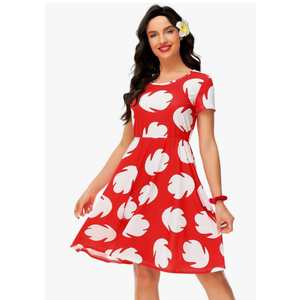 Deerose Halloween Flared Dresses Women Cosplay Party Short Sleeve Dresses 2 XL