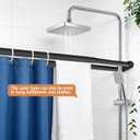 Wall Mounted Double Shower Curtain Rod for Bathroom, Adjustable 27" to 62" Heavy Duty Rustproof Black Double Shower Rod, Easy Installation for Shower Room Dry-Wet Separation