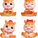 2 x 4 Pcs Chinese New Year Horse Figurines 2026 Resin Golden Mini Year of The Horse Figurine for Car Dashboard Office Tabletop Decor Lunar New Year Zodiac Collection Gift