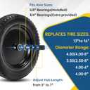 2 Pcs 14.5" Solid Wheelbarrow Tire, 4.80/4.00-8 Flat Free Tire and Wheel, 3"-7" Centered Hub, 5/8" & 3/4" Bearings, Universal Fit for 4.80/4.00-8, 3.50/2.50-8, 4.00-6, 4.00-8 Wheelbarrow Tires