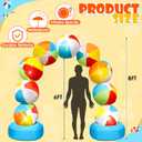8FT Inflatable Beach Ball Arch for Summer Inflatables Outdoor Decorations Colorful Blow Up Archway Built-in 5 LED Lights Birthday Party Supplies for Pool Beach Luau Yard Lawn Garden Photo Backdrop