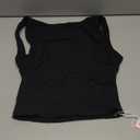 QINSEN Women's Sexy Open Back Sleeveless Crop Tank High Neck Slim Fit Cropped Tee Shirt Y2k Tops S