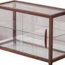 Solid Wood Storage Cabinet with Glass Door Kitchen Cupboard Coffee Bar Small Display Cabinet (SYJ-SC01), Middle