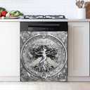 AOHMPT Dishwasher Magnet Sticker Cover: Panel Decal Decorative for Kitchen Decoration, 23"x26" Home Appliances Decor Stickers Panel Decor (Tree A)