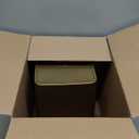 mDesign Square Shatter-Resistant Plastic Small Trash Can Wastebasket, Garbage Container Bin for Bathrooms, Powder Rooms, Kitchens, Home Offices - Soft Brass Finish