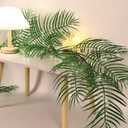 RECUTMS Artificial Palm Leaves Garland Ivy 6FT with 150LED Fairy Lights Battery Operated Faux Tropical Monstera Leaf Greenery Twig Vine Indoor Outdoor Home Spring Fireplace Mantle Table Decoration