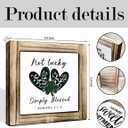 Shamrocks Heart Sign, Not Lucky Simply Blessed Sign, Christian St. Patrick's Day Decor, Farmhouse Shamrock Blocks Signs Gifts, Irish Themed Centerpiece Decorations for Home Decor