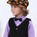 A&J DESIGN Baby Boy Driver Cap, Toddler 2pcs Newsboy Cap & Bow Tie 3 Months - 8 Years (12-24 Months, Pumpkin)