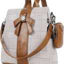 ZOCAI Backpack Purse for Women Fashion Backpack Purses PU Leather Daypacks Anti-Theft Shoulder Bag Satchel Purse (2-brown)