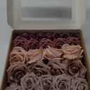 Ling's Moment Artificial Flowers Fake Silk Roses Faux Foam Flower Combo for DIY Wedding Bouquets Centerpieces Arrangements Bridal Shower Party Home Decorations, Dusty Rose & Cinnamon Rose, 26pcs (Pk-dusty Rose & Cinnamon Rose)