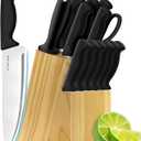 Knife Set, 14-Piece Kitchen Knife Set, German High Carbon Stainless Steel, Durable Knife Block, Black