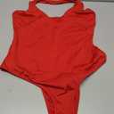 YMDUCH Women's Sexy Sleeveless Halter V Neck Backless Leotard Bodysuit Tops, Large