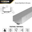 U-Shaped Aluminum Door Bottom Shoes(Mill Finish) - Fire Rated - 1-3/4"W x 1-1/8"H x 36" L Weather Stripping Seal for Exterior Doors, Vinyl Insert, JS-217DV