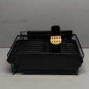 SNTD Large Dish Drying Rack - Expandable (19.3" to 29.4") Dish Rack for Kitchen Counter, Stainless Steel Dish Drainer with Utensil Holder, Pan Holder & Pot Lid Holder, Black