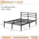 Yicensen Queen Bed Frame with Headboard and Footboard, 14 Inch Metal Platform Bed Frame Queen Size with Steel Slat Support, No Box Spring Needed, Noise Free, Easy Assembly, Black