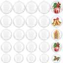 40pcs Clear Plastic Fillable Ornaments,Transparent DIY Craft Ball, Tiny Clear DIY Christmas Ornament 5 Different Sizes for Wedding,Party,Home Decor (25mm+30mm+40mm+50mm+70mm)