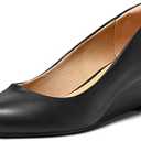 mysoft Women's Wedge Pumps Low Heel Closed Toe 2in Dress Shoes (Size 8)