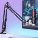 InnoGear Boom Arm Microphone Mic Stand for Blue Yeti HyperX QuadCast SoloCast Snowball Fifine Shure SM7B and Other Mic, (Black, Standard)