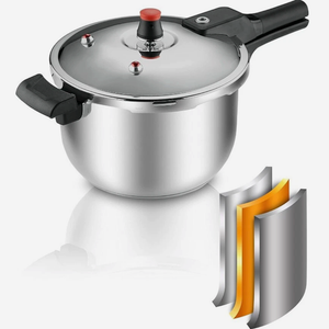 1.85Gal Thickened Stainless Steel Pressure Canner with Release Valve Canning Cooker Pot Stove Top Instant Fast Cooking Compatible with Gas & Induction Cooker 7Liter suitable for 6-8person