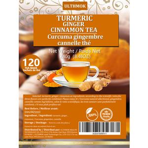 Premium 120 Turmeric, Ginger, Cinnamon Tea Bags, 100% Pure & No Additives & Caffeine Free. BBD: 03/19/2027