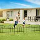 FOREHOGAR Decorative Black Garden Border Fence 18inX50ft Metal Wire Edging Flower Bed Folding Fences Panel Outdoor Garden Fencing Patio Edge Landscape for Yard