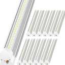 LED Shop Light 4FT, 6000K 50W 7500LM, Linkable Utility Ceiling Light Fixture, 4 Foot T8 Integrated LED Tube Lights, V Shape High Output, Linkable with On/Off Switch (12 Pack)