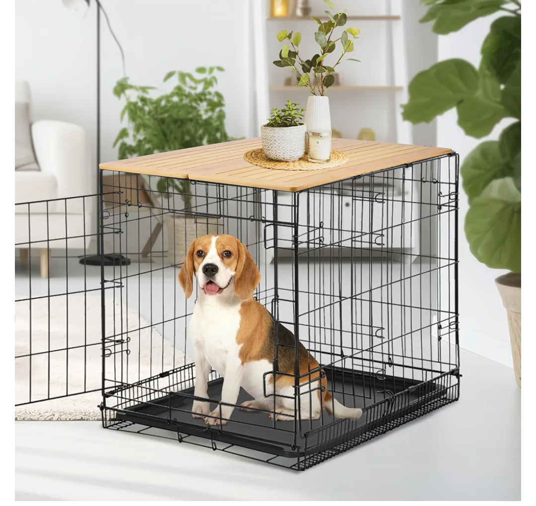 Dog Crate Topper - Crate Topper 24 inch Compatible with 24''(L) * 18''(W) Dog Crate, Table Topper Collapsible Dog Kennel Topper for Decorative Dog Crate