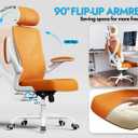 Ergonomic Office Chair - Mesh Desk Chair with Adjustable Lumbar Support High Back Computer Gaming Chairs - Big and Tall Office Chairs Adults, Comfortable for Long Hours, Orange