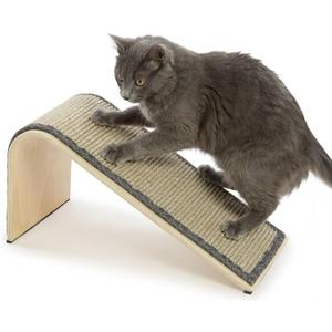 SmartyKat Sisal Angle Ramp Cat Scratcher, Natural Woven Sisal Surface & Stable Wooden Structure with Organic Catnip (One Size)