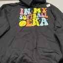 In My Softball Era Groovy Softball Girls Pullover Hoodie, Size XL