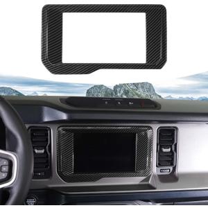 Center Console Navigation Screen Panel Cover Trim Compatible with Ford Bronco 2021-2023, Carbon Fiber (Only for Small Screen)