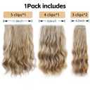 Invisible Wavy Clip in Hair Extensions Clip ins XIXISNOW 22 Inch Long Synthetic Fiber Curled Clips on Hairpieces for Women 4PCS Heat Resistant Extension Ash Medium Brown mix Beige Blonde for Daily Use
