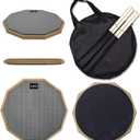 HAIRIESIS Snare Drum Practice Pad,12-Inch Practice Drum Pad,Double Sided Silent Drum Pad and Sticks,Drum Pads Carry Bag (gray01)