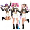 AKUVU Pop Singer Costume Kids 3-14 Years Halloween Costumes Hunters Cosplay Outfit for Birthday Stage Performance