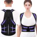 Back Brace Posture Corrector for Women and Men Upgraded Dynamic Traction Correction System Adjustable Shoulder Support Straightener Helps Reduce Upper Lower Back Pain Suitable for Hump Scoliosis Black Large
