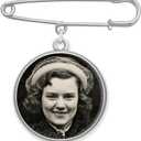 Wedding Boutonniere Bouquet Charm Pin Double Sided Round Photo Charm Mother of the Bride Gift for Groom with Photo Resizing Software
