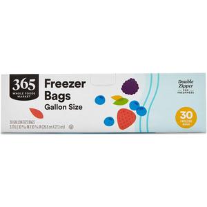 365 by Whole Foods Market, Gallon Size Freezer Bags, Double Zipper, 30 Count