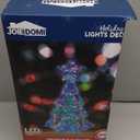 JOIEDOMI Lighted Prismatic Iridescent Christmas Decorations with LED Lights, USB Powered Indoor Christmas Decoration, 15 inch Iridescent Xmas Decor for Party Holiday Desktop, Multicolor Tree