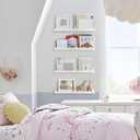 24 Inch Floating Nursery Book Shelves, White Picture Ledge Shelf 4-Pack | 2 ft Long Solid Wood Wall Shelf with Lip Edge, Hanging Bookshelf for Kids Room Toddler Bedroom Photo Frames, 24 x 4.5 Inch