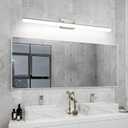 48 inch Bathroom Vanity Light, LED Modern Bathroom Light Fixtures Over Mirror, Dimmable 46W 5000K Cool White Makeup Vanity Lighting Fixture, Brushed Nickel Adjustable Vanity Light Bar