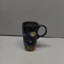 Topadorn Ceramic Coffee Travel Mug with Lid and Handle - 17 Oz Large Ceramic Latte Teacup with Color Box, Splash Resistant Lid - To Go Tumbler for Car Cup Holder, Starry Sky