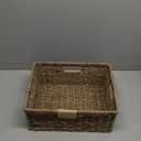 StorageWorks Large Wicker Baskets for Organizing, Seagrass Storage Basket with Built-in Handles for Pantry, Entryway, Living Room, 1 Pack (15"L x 11"W x 6 "H)