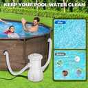 800 GPH Above Ground Pool Pump, Energy-Saving Cartridge Pool Filter Pump | Dual Action: Accelerate Water Flow & Capture Debris Quickly - Improve Water Clarity | Easy to Set Up - Gray