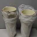 Notakia Galvanized Metal Vases Farmhouse French Flower Bucket Vases for Cut Flowers for Home Decor and Wedding Table Centerpiece Decorations (Beige Set of 8) (9.05in Small)