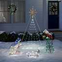 BrylaneHome 72" Pre-Lit Glitter Nativity Scene - Multi