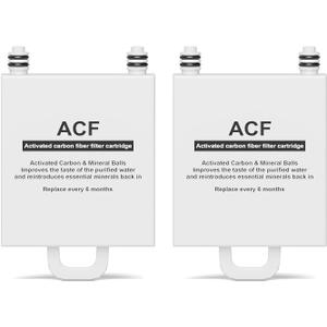 Purewell C01-ACF Alkaline Replacement Post Filter Cartridge for C01 Countertop Reverse Osmosis System (2 Pack)