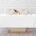 Surmente 2 Pack White Rectangle Tablecloth 60 x 102-inch Rectangular Polyester Table Cloth for Weddings, Banquets, or Restaurants